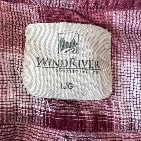WindRiver - Pink & White Checkered Long Sleeve Button Down Shirt - Picture 6 of 7